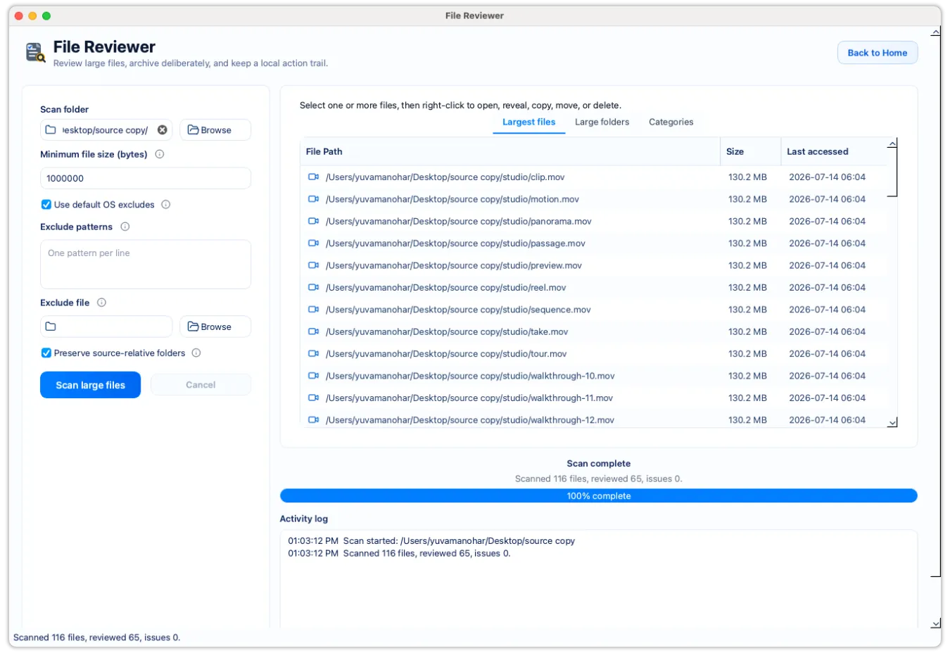 Screenshot of FileLever