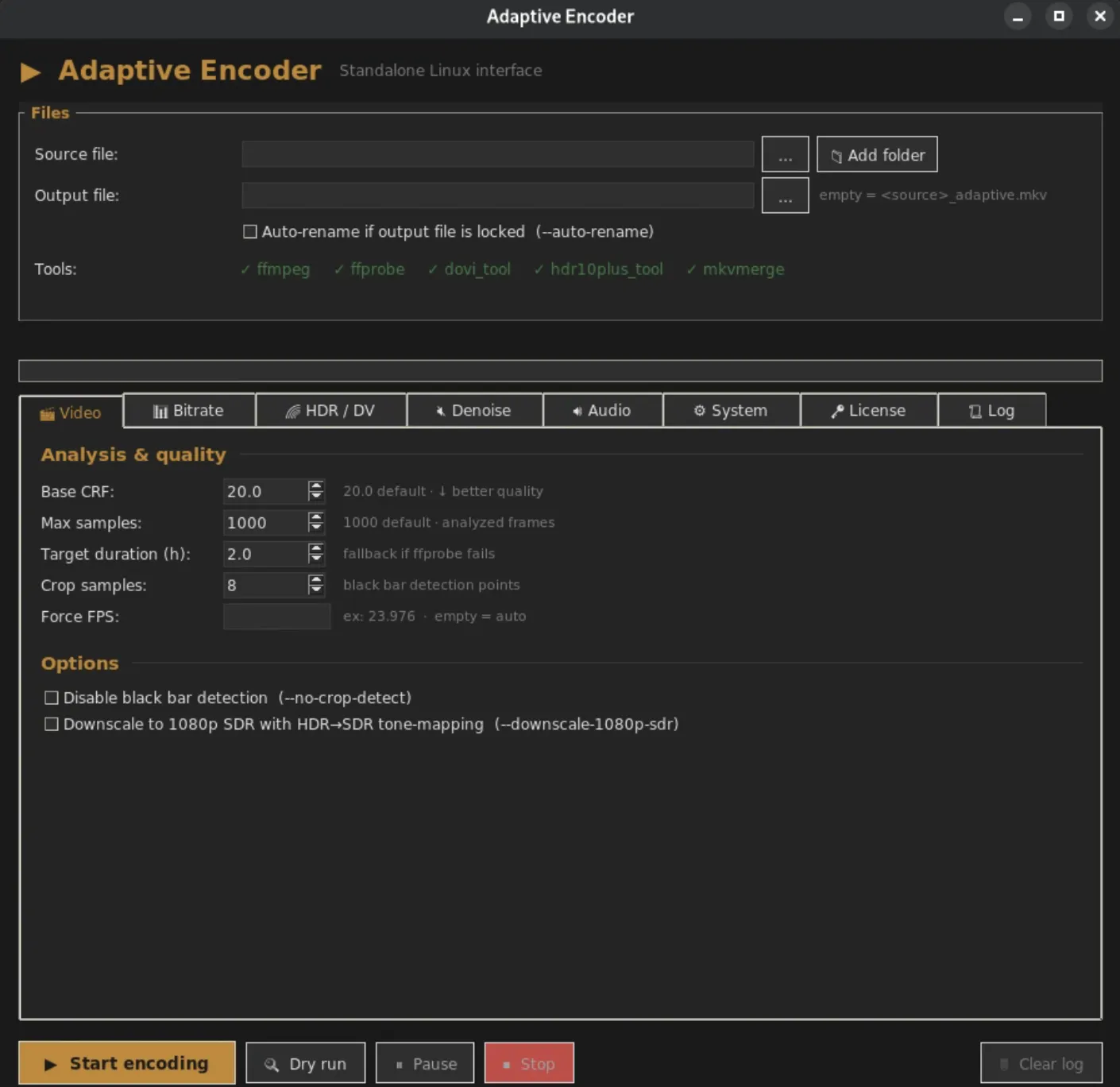 Screenshot of Adaptive Video Encoder