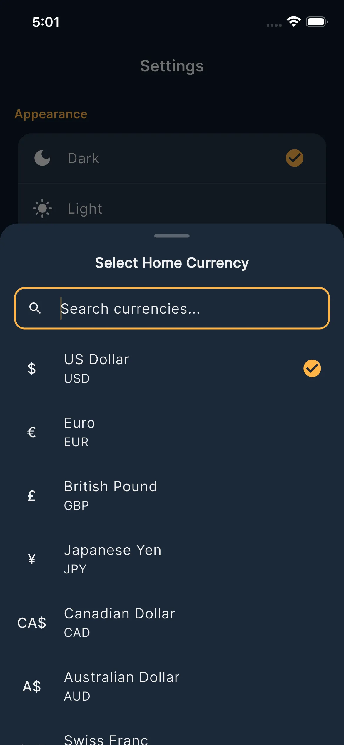 Screenshot of Travel Tip Calculator