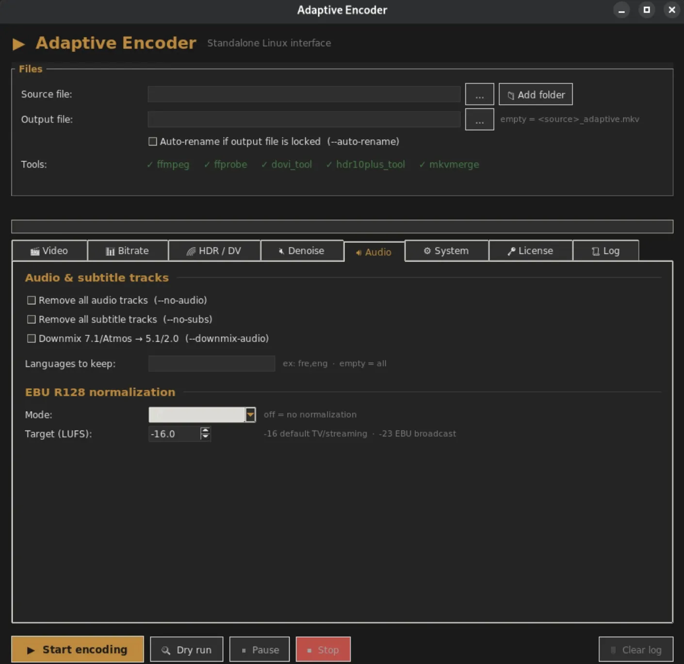 Screenshot of Adaptive Video Encoder