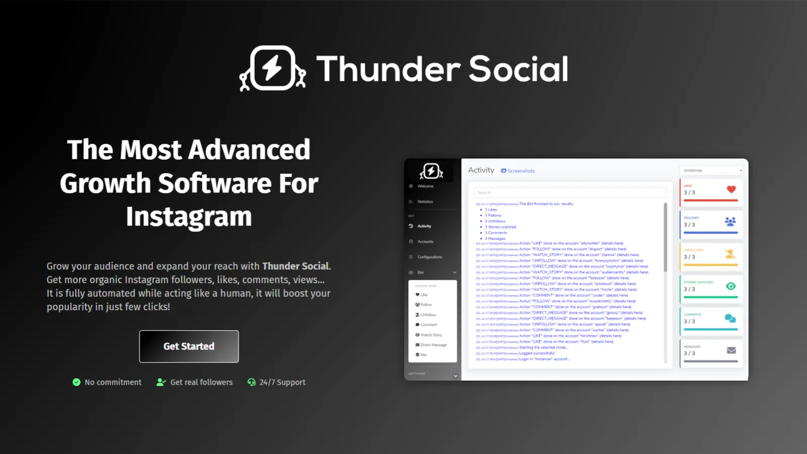 Screenshot of Thunder Social for Instagram