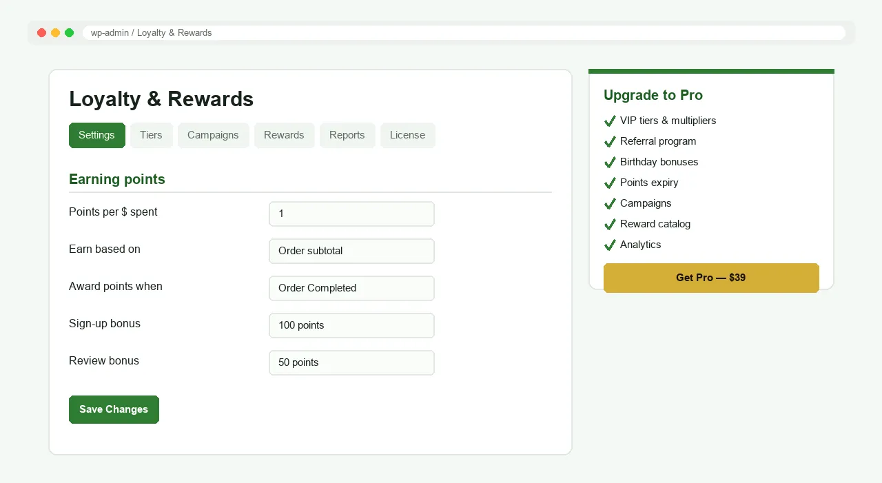Screenshot of BlueSoftWeb Loyalty & Rewards