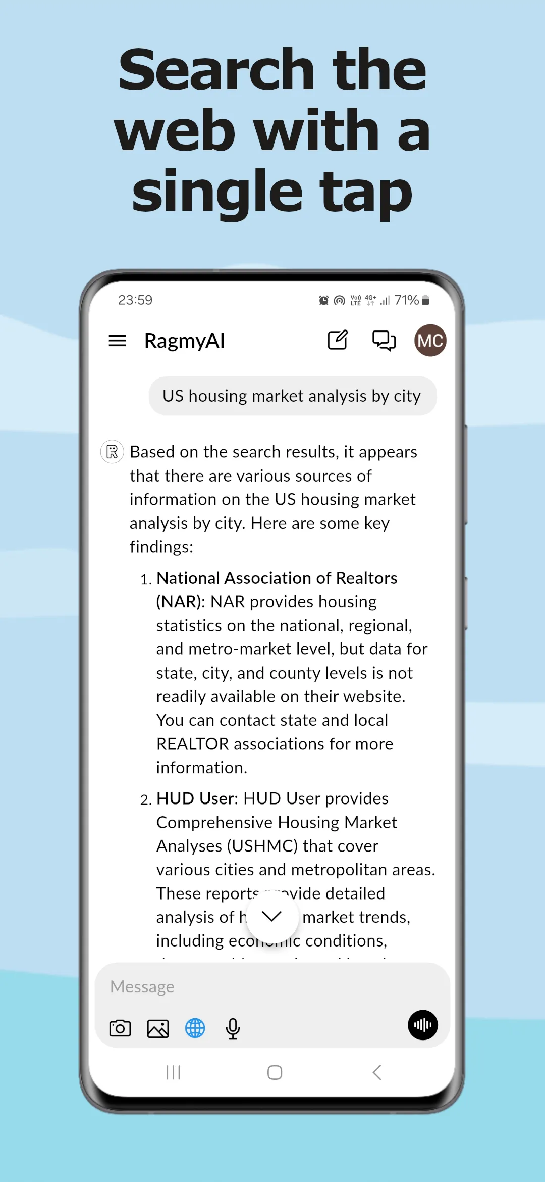 Screenshot of RagmyAI: Personal AI Chatbot