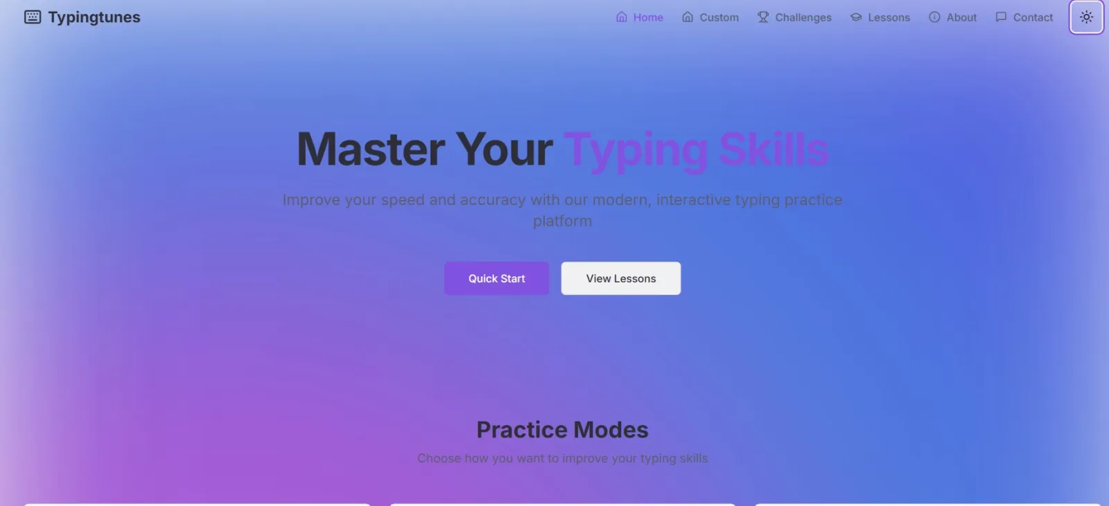 Screenshot of Typingtunes