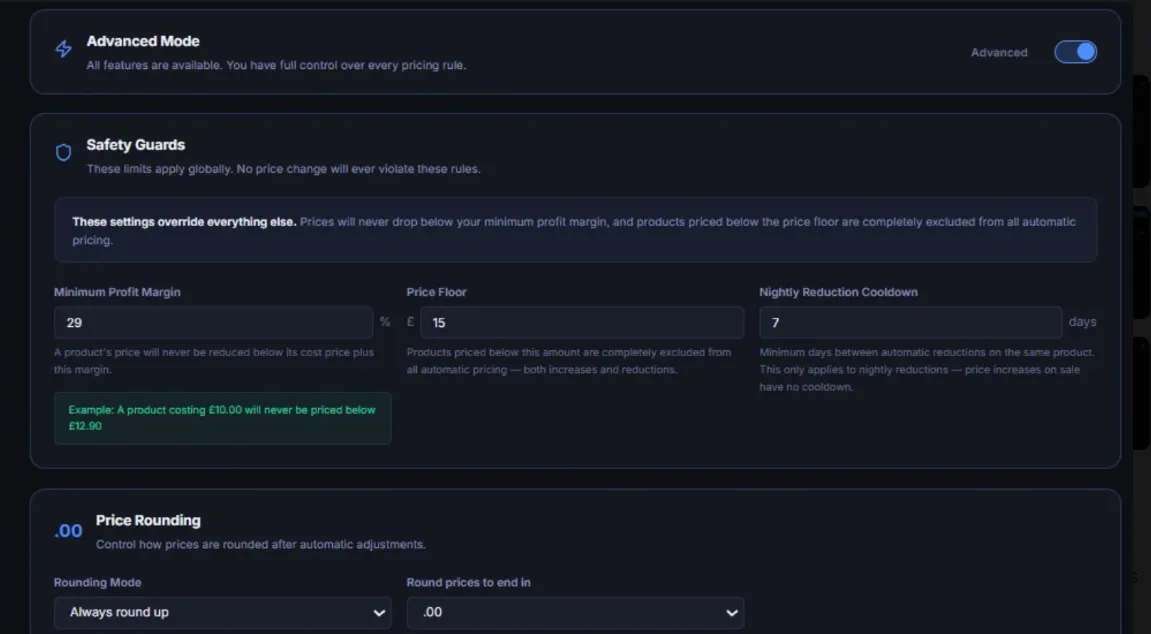 Screenshot of Dynamic Pricer