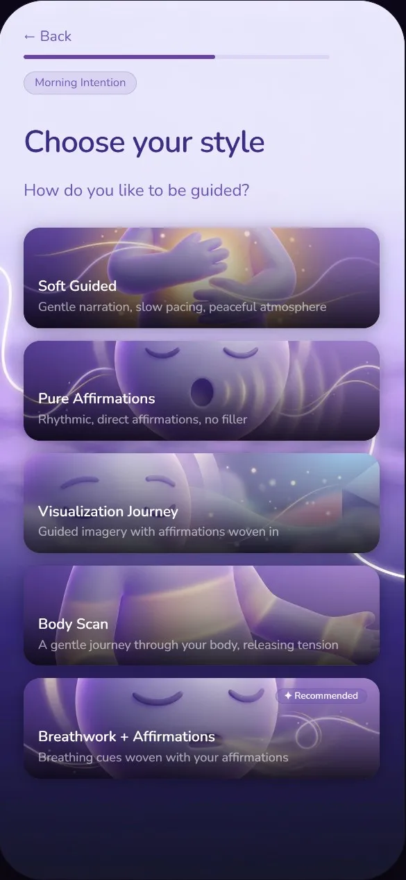 Screenshot of MediTailor - AI Meditation App