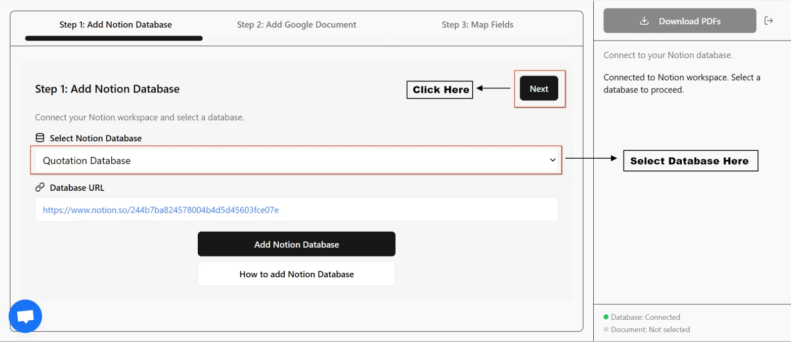 Screenshot of PDFOutput