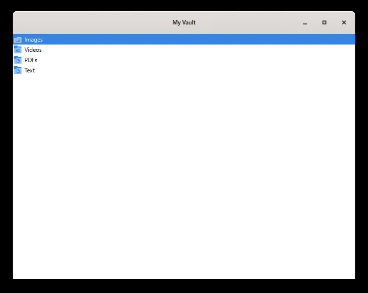 Screenshot of secure calculator vault