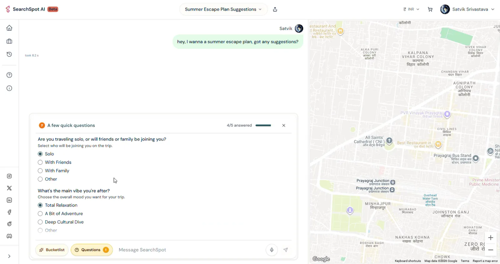 Screenshot of SearchSpot AI