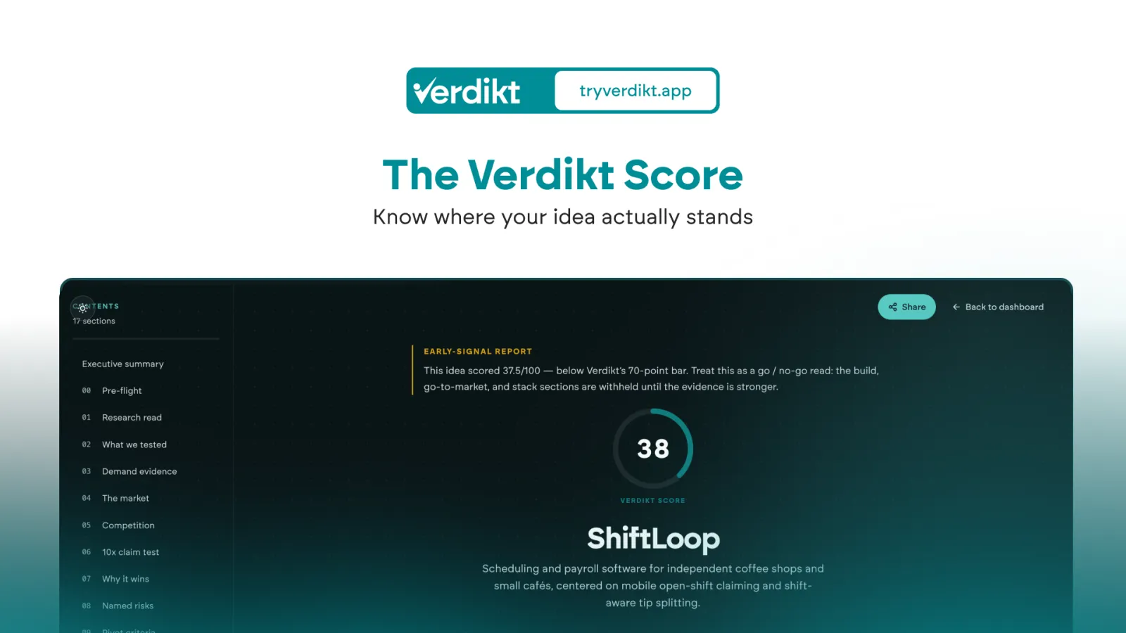 Screenshot of Verdikt