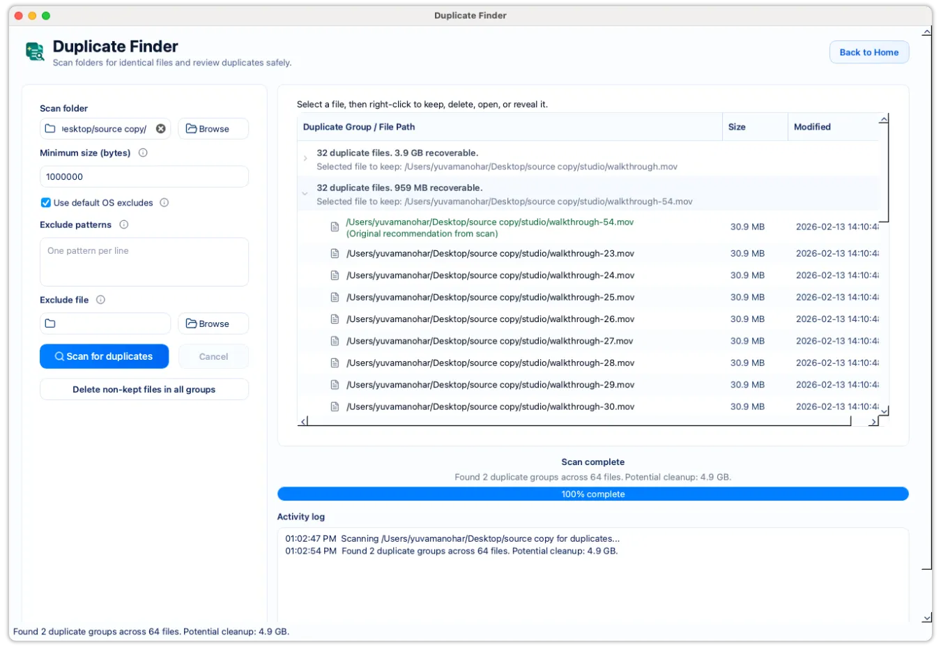 Screenshot of FileLever