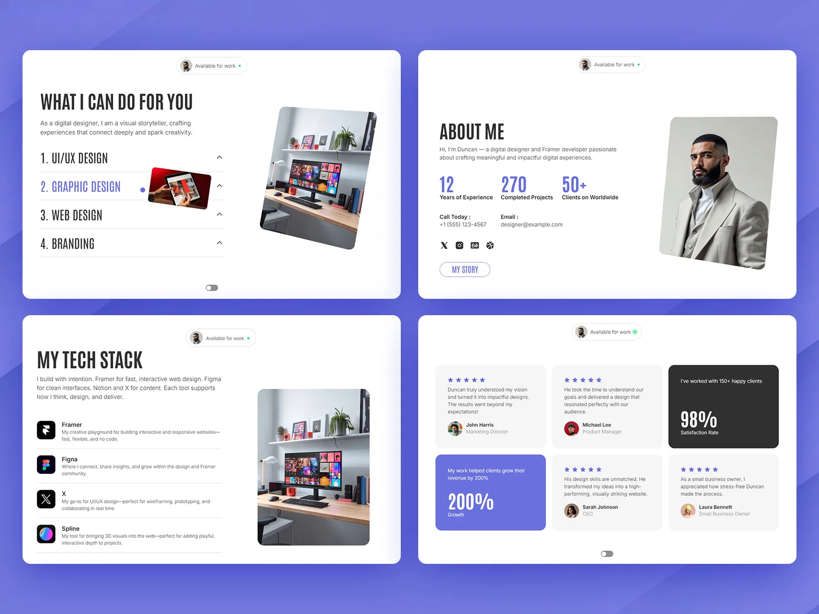 Screenshot of Portavia — A modern portfolio template