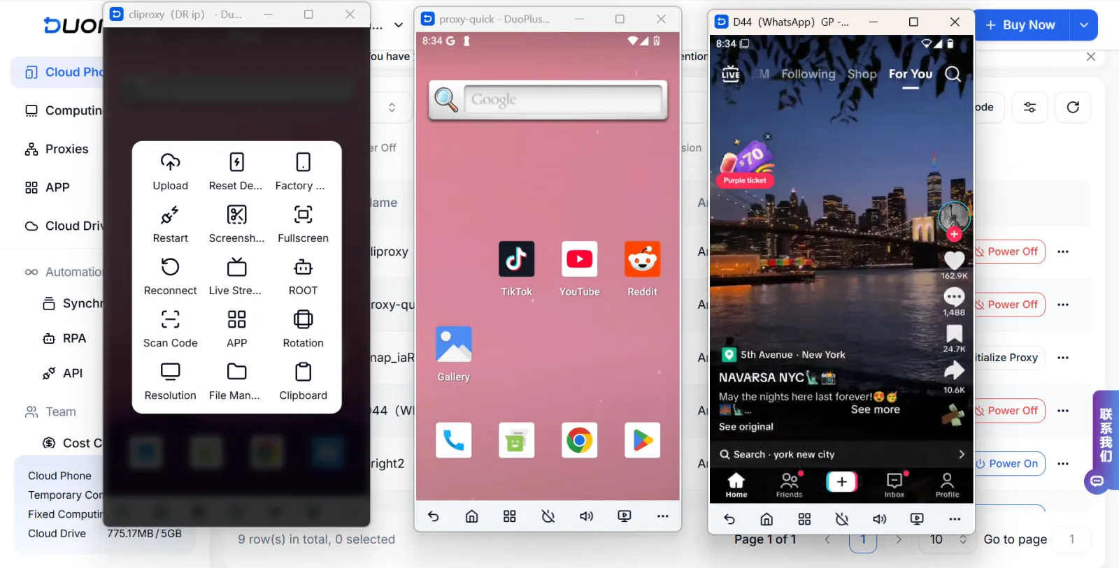Screenshot of DuoPlus Cloud Phone