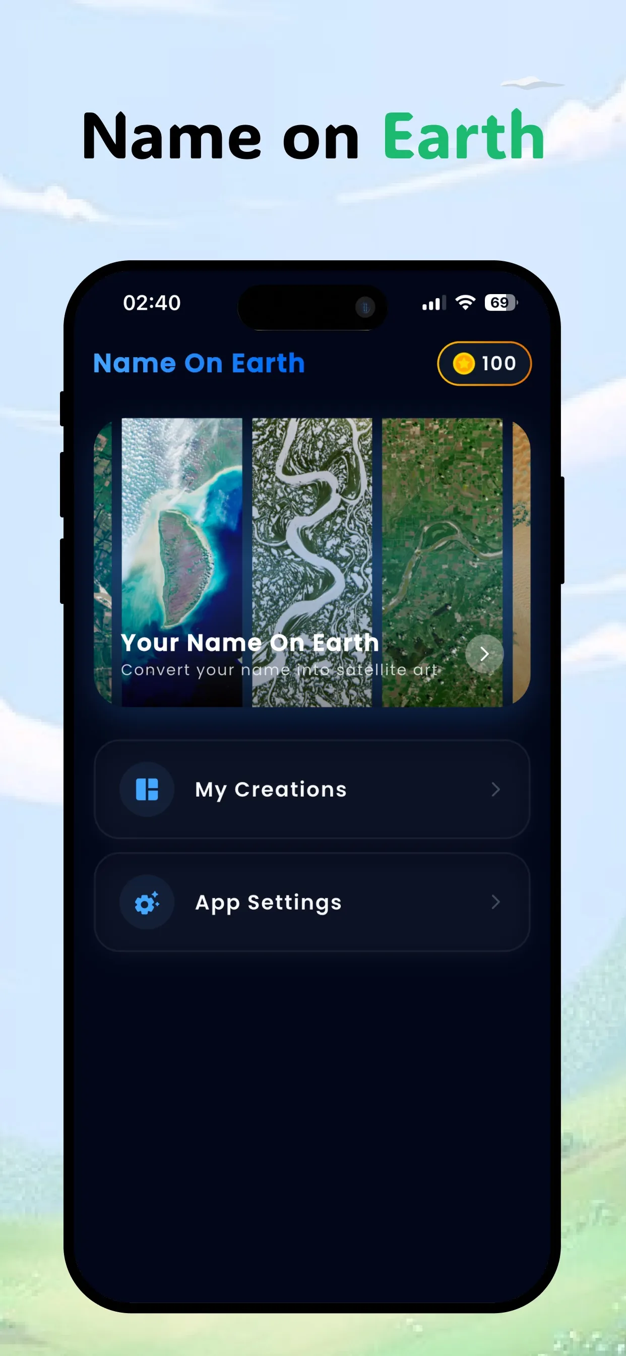 Screenshot of Name on Earth: Landsat