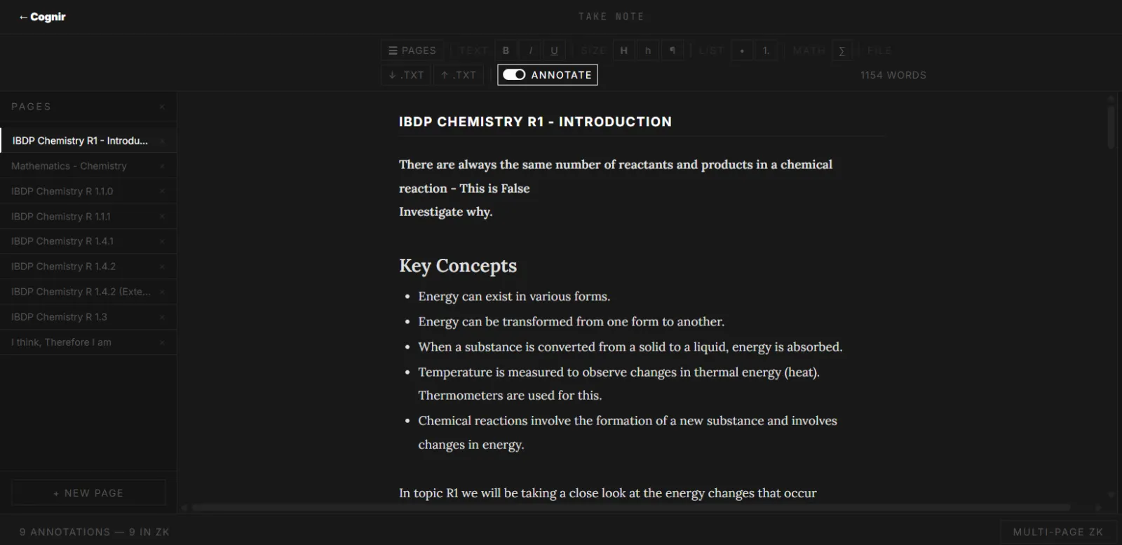 Screenshot of Cognir