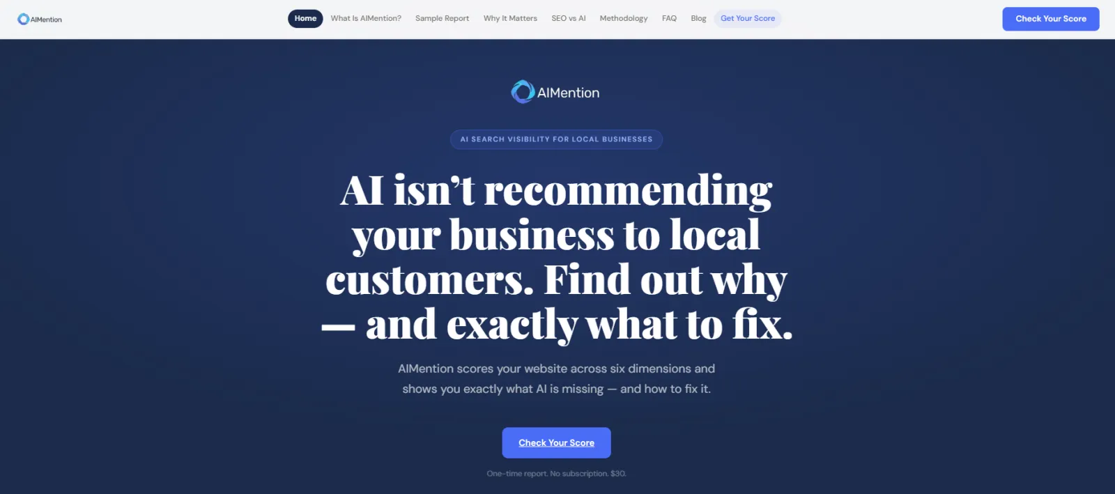 Screenshot of AIMention